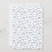 ブルーボーホウォーター色レインボーボーボーイ赤ちゃんシャワー 招待状 (裏面)