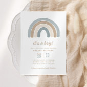ブルーボーホウォーター色レインボーボーボーイ赤ちゃんシャワー 招待状