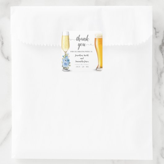 ブルーボーホシックな泡とブリュースありがとうござ結婚う スクエアシール (バッグ)