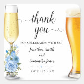 ブルーボーホシックな泡とブリュースありがとうござ結婚う スクエアシール (正面)