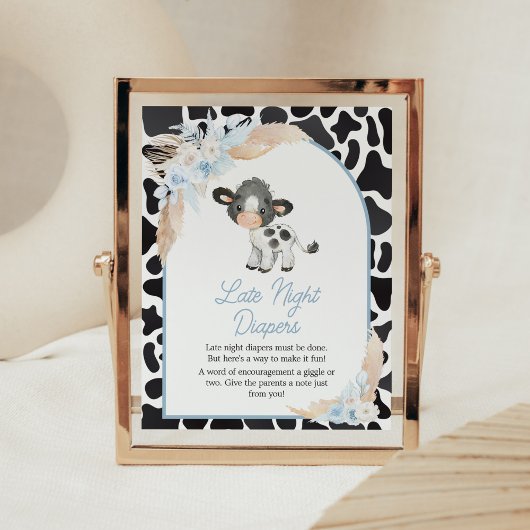 ブルーボーホハイランドカウカベビー深夜おむつ ポスター