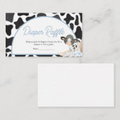 ブルーボーホハイランドカウベイビーシャワーおむつラッフル エンクロージャーカード (正面/裏面)