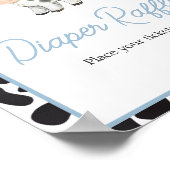 ブルーボーホハイランドカウベイビーシャワーおむつラッフル ポスター (角)