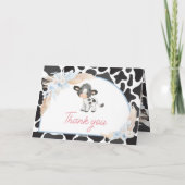 ブルーボーホハイランドカウベビーシャワー サンキューカード (裏面)