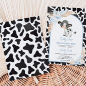 ブルーボーホハイランドカウベビーシャワー 招待状