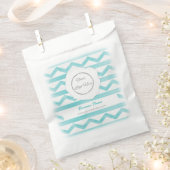 ブルーボーホパターンロゴビジネスのプロモーション紙 フェイバーバッグ (クリップ留めされた状態)