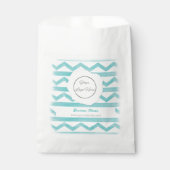 ブルーボーホパターンロゴビジネスのプロモーション紙 フェイバーバッグ (正面)