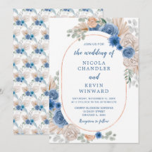 ブルーボーホパンパスグラス結婚ズ