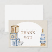 ブルーボーホブロックのおもちゃアーチ サンキューカード (正面/裏面)