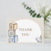 ブルーボーホブロックのおもちゃアーチ サンキューカード (スタンド正面)