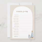 ブルーボーホブロックやおもちゃがベビーアドバイスを願う 招待状 (正面)