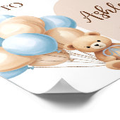 ブルーボーホベアーバルーンベビーシャワーへようこそ ポスター (角)