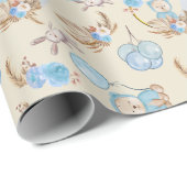 ブルーボーホベアームーンバニー ラッピングペーパー (ロールコーナー)