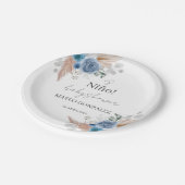 ブルーボーホボーイベビーシャワー紙プレート ペーパープレート (アングル)