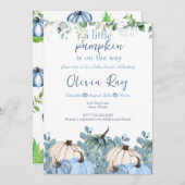 ブルーボーホリトルカボチャが途中 招待状 (正面/裏面)