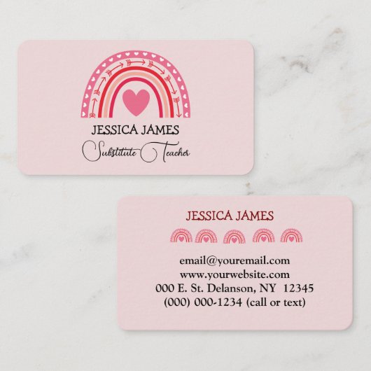 ブルーボーホレインボーキュート代用先生 名刺 (正面/裏面)