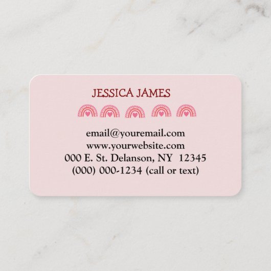 ブルーボーホレインボーキュート代用先生 名刺 (裏面)