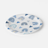 ブルーボーホレインボーテーマパーティー紙プレート ペーパープレート (アングル)