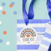 ブルーボーホレインボーハロウィーンベビーシャワーありがとう ラウンドシール