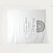 ブルーボーホレインボーベビーシャワー背景 タペストリー (正面(横))