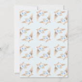 ブルーボーホーアーチ寝象ベビーシャワー 招待状 (裏面)