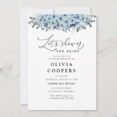 ブルーボーホーフラワー ブライダルシャワー招待状 招待状 (正面)