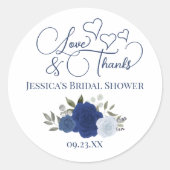 ブルーボーホーローズラブ＆サンクス ブライズシャワー ラウンドシール (正面)
