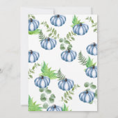 ブルーボーホー　小さなかぼちゃが生まれてきます 招待状 (裏面)