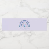 ブルーボーモダンホレインボーベビーシャワー ペットボトルラベル (シングルラベル)