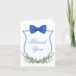 ブルーボーユーカリプスクレストボーイベビーシャワー サンキューカード