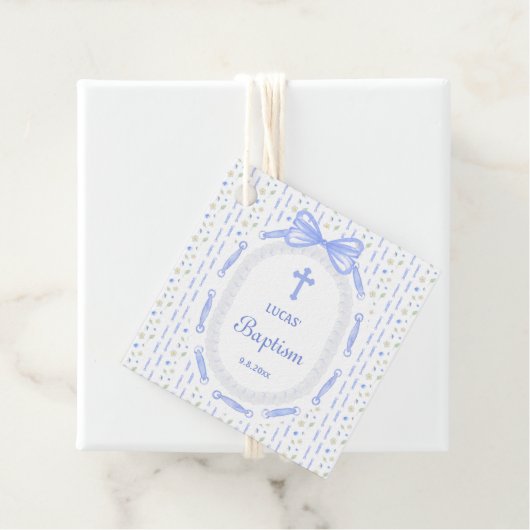 ブルーボーリボンフレームフローラバプテスマ フェイバータグ (インサイチュ)