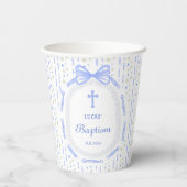 ブルーボーリボンフレームフローラバプテスマ 紙コップ (裏面)