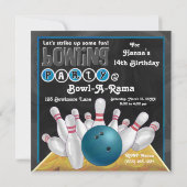 ブルーボーリングパーティの招待状 招待状 (裏面)