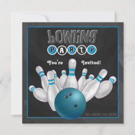 ブルーボーリングパーティの招待状 招待状