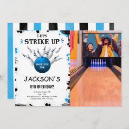 ブルーボーリングフォト招待状 招待状