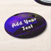 ブルーボーリングボールのパーソナカスタマイズライズ ラウンドペーパーコースター (アングル)