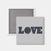 ブルーボールでバスケットボールの試合を愛する マグネット (正面/裏面)