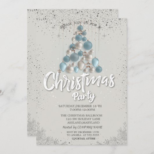 ブルーボールスターズ紙吹雪クリスマスカンパニー 招待状 (正面/裏面)
