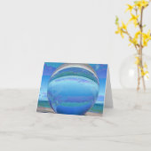 ブルーボール誕生日カード カード (黄色い花)