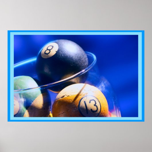 ブルーボール・ビリヤード・アート ポスター (正面)