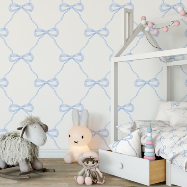 ブルーボー名門私立校風のグランミレニアルスタイル 壁紙 (Matching wallpaper, duvet cover and pillow)