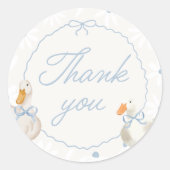 ブルーボー間抜けグースコケット誕生日クラシックRou ラウンドシール (正面)