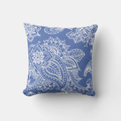 ブルーボ図解入りの、写真付きのヘミアンペイズリーヘナ クッション (正面)