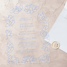 ブルーボ澄んタニカル結婚アクリル招待状 アクリル招待状