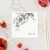 ブルーボ素朴タニカルフローラユーカリ スタンダードカクテルナプキン (インサイチュ)