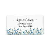 ブルーボ素朴ーホワイルドフラワー結婚ズの住所 ラベル (正面)