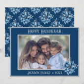 ブルーポインセチアの写真 フラットホリデーカード シーズンカード (正面/裏面)