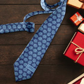 ブルーポインセチアイニシャルクラシックズウィムシークリスマス ネクタイ