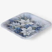 ブルーポインセチア花、クリスマスオーナメント ペーパープレート (傾斜あり)