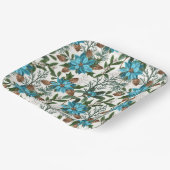 ブルーポインセチア&パインズ ペーパープレート (傾斜あり)